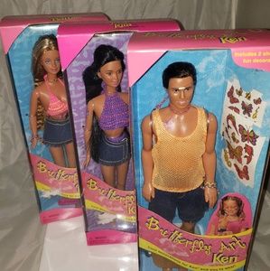 Butterfly Tattoo art 3 dolls barbie, kira, ken